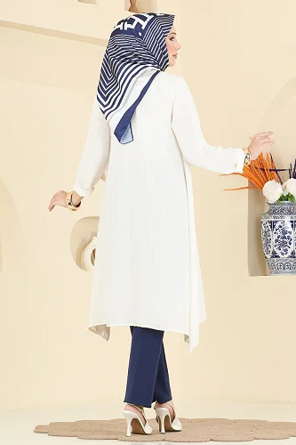 moda selvim Tunic 1011ZNNK1102 Ecru - Thumbnail