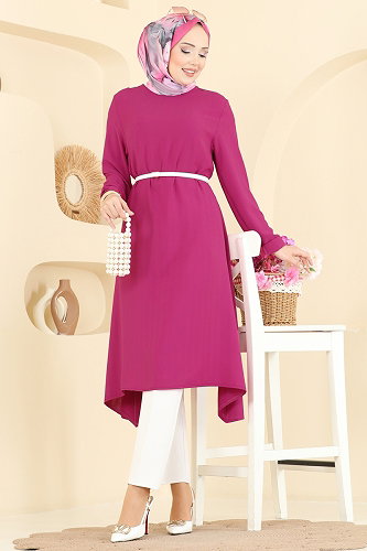 moda selvim بلوز فوشي 1011ZNNK1102 - Thumbnail