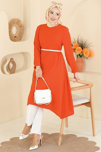 moda selvim Tunic 1011ZNNK1102 Oranj - Thumbnail