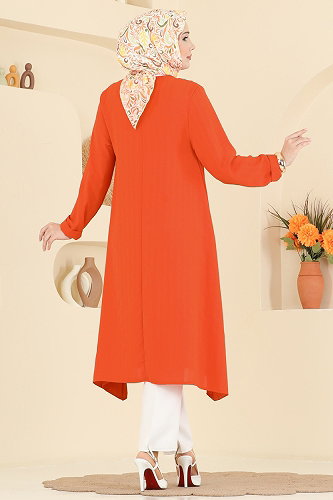 moda selvim Tunic 1011ZNNK1102 Oranj - Thumbnail