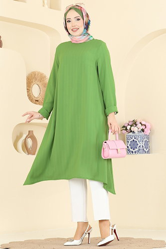 moda selvim Tunic 1011ZNNK1102 Pistachio Green - Thumbnail