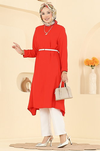moda selvim Tunic 1011ZNNK1102 Pomegranate Blossom - Thumbnail