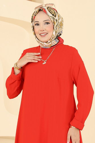 moda selvim Tunic 1011ZNNK1102 Pomegranate Blossom - Thumbnail