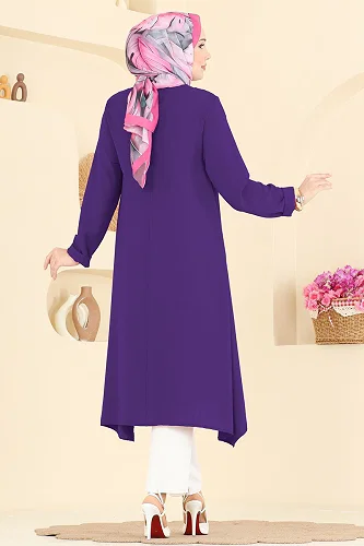 moda selvim Tunic 1011ZNNK1102 Purple - Thumbnail