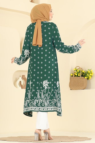 moda selvim بلوز أخضر 1012ZNNK1102 - Thumbnail