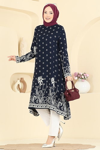 moda selvim Tunic 1012ZNNK1102 Navy Blue - Thumbnail