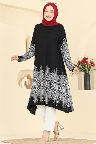 moda selvim Tunic 1013ZNNK1102 Black - Thumbnail
