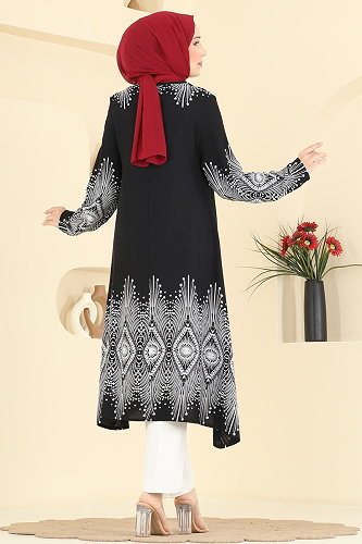 moda selvim بلوز أسود 1013ZNNK1102 - Thumbnail