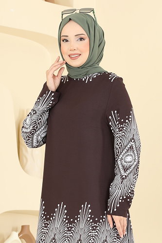 moda selvim بلوز بني 1013ZNNK1102 - Thumbnail
