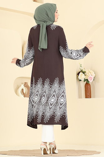 moda selvim بلوز بني 1013ZNNK1102 - Thumbnail