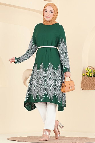 moda selvim Tunic 1013ZNNK1102 Green - Thumbnail