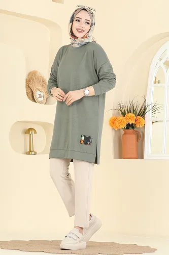 moda selvim Tunic 1017ETT926 Almond Green - Thumbnail