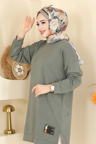 moda selvim بلوز أخضر عشبي 1017ETT926 - Thumbnail