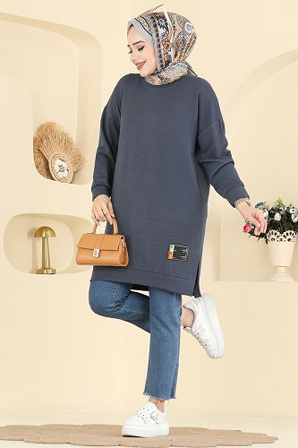 moda selvim Tunic 1017ETT926 Anthracite - Thumbnail