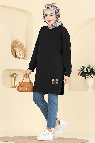 moda selvim Tunic 1017ETT926 Black - Thumbnail