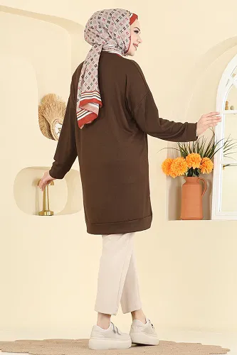 moda selvim بلوز بني 1017ETT926 - Thumbnail