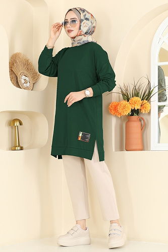 moda selvim بلوز زيتي 1017ETT926 - Thumbnail