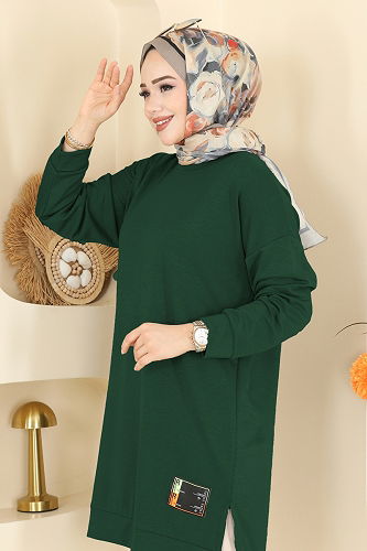 moda selvim بلوز زيتي 1017ETT926 - Thumbnail