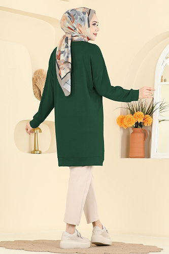 moda selvim بلوز زيتي 1017ETT926 - Thumbnail