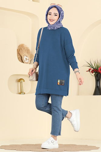 moda selvim بلوز ازرق 1017ETT926 - Thumbnail