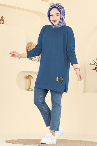 moda selvim بلوز ازرق 1017ETT926 - Thumbnail