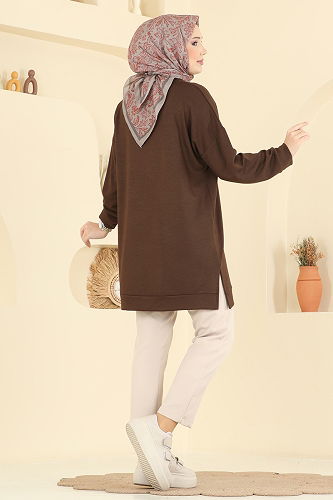 moda selvim Tunic 1018ETT926 Brown - Thumbnail