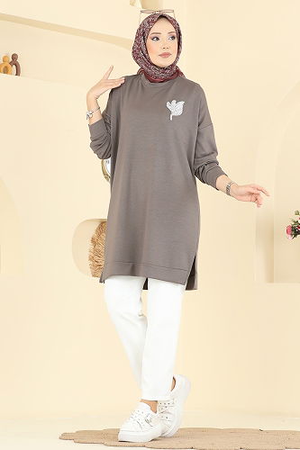 moda selvim بلوز بيج غامق 1018ETT926 - Thumbnail