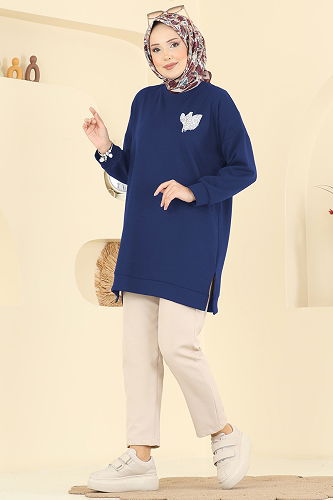 moda selvim Tunic 1018ETT926 Navy Blue - Thumbnail