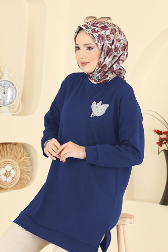 moda selvim Tunic 1018ETT926 Navy Blue - Thumbnail