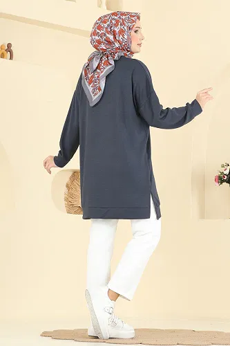 moda selvim Tunic 1018ETT926 Smoked - Thumbnail