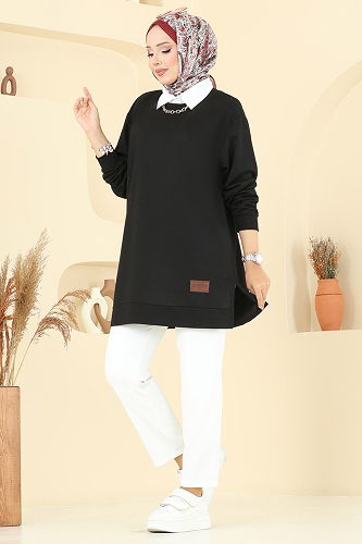 moda selvim بلوز أسود 101OZN1046 - Thumbnail