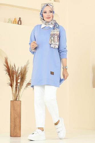 moda selvim Tunic 101OZN1046 Blue - Thumbnail