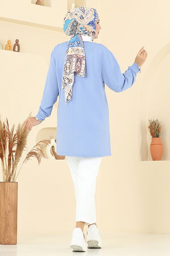 moda selvim Tunic 101OZN1046 Blue - Thumbnail