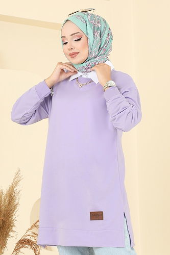 moda selvim Tunic 101OZN1046 Lilac - Thumbnail