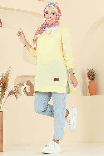 moda selvim بلوز أصفر 101OZN1046 - Thumbnail