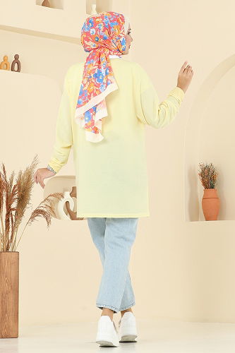 moda selvim بلوز أصفر 101OZN1046 - Thumbnail