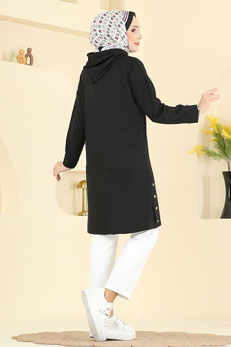 moda selvim Tunic 1020ETT926 Black - Thumbnail