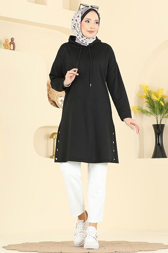 moda selvim بلوز أسود 1020ETT926 - Thumbnail