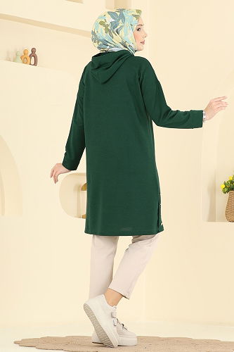 moda selvim بلوز زيتي 1020ETT926 - Thumbnail