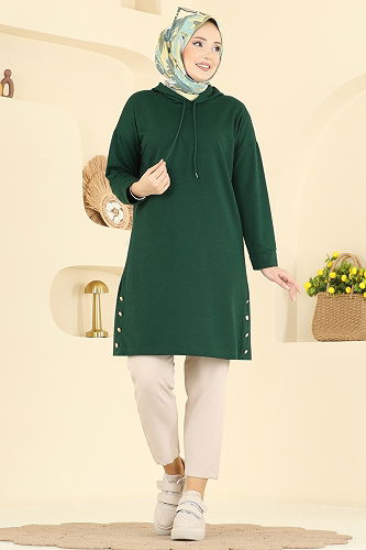 moda selvim بلوز زيتي 1020ETT926 - Thumbnail