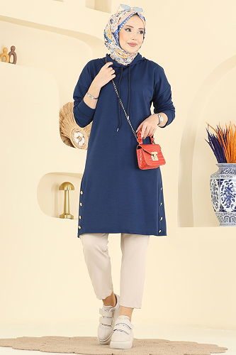 moda selvim Tunic 1020ETT926 Navy Blue - Thumbnail
