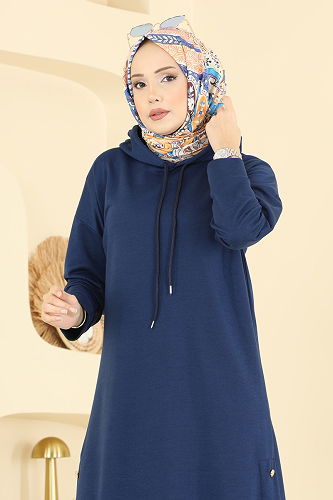 moda selvim بلوز كحلي 1020ETT926 - Thumbnail