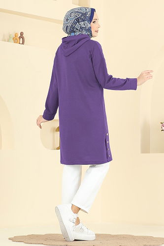moda selvim بلوز أرجواني 1020ETT926 - Thumbnail