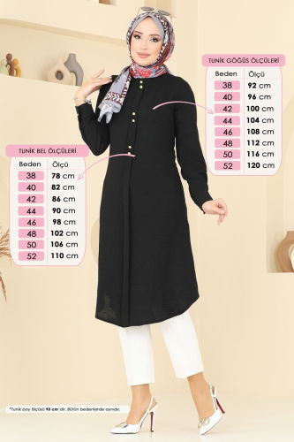 moda selvim بلوز أسود 1027BM387 - Thumbnail
