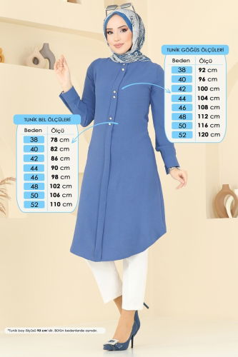 moda selvim بلوز ازرق 1027BM387 - Thumbnail