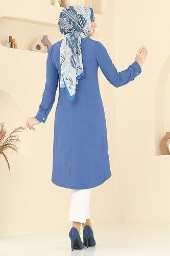 moda selvim بلوز ازرق 1027BM387 - Thumbnail