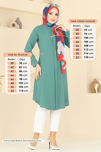 moda selvim Tunic 1027BM387 Mint - Thumbnail
