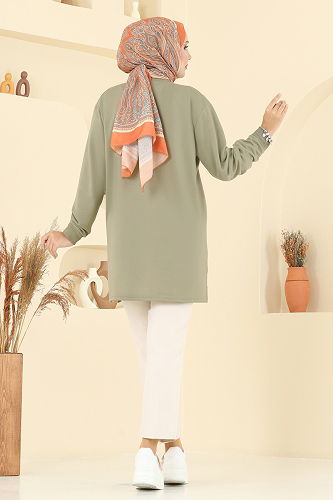 moda selvim Tunic 102OZN1046 Khaki - Thumbnail