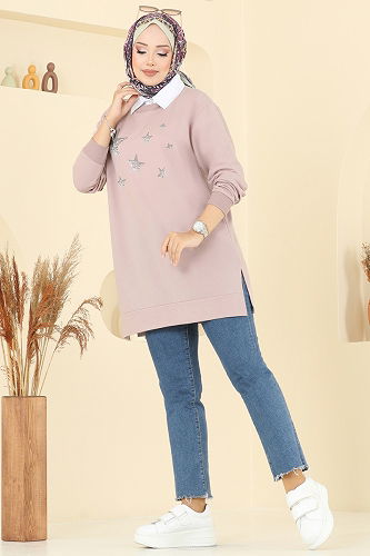 moda selvim بلوز بيج 102OZN1046 - Thumbnail