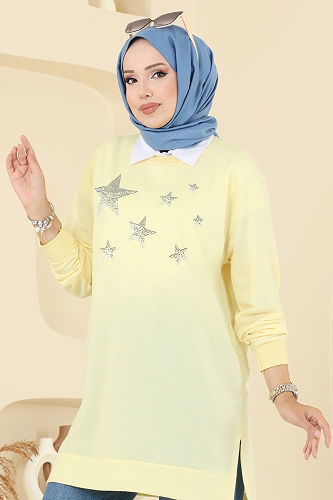 moda selvim Tunic 102OZN1046 Yellow - Thumbnail